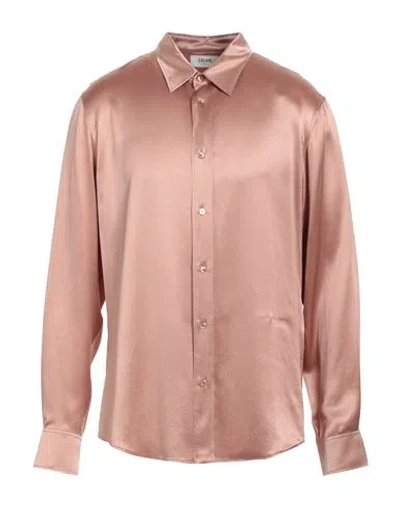 Celine Man Shirt Blush Size 16 Silk In Pink