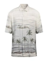 Celine Man Shirt Light Grey Size 17 Viscose In Grey