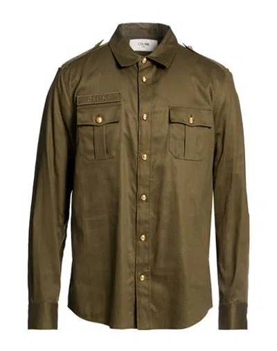 Celine Man Shirt Military Green Size 16 ½ Cotton