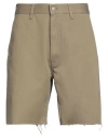 Celine Man Shorts & Bermuda Shorts Military Green Size 33 Cotton In Green