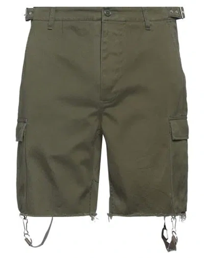 Celine Man Shorts & Bermuda Shorts Military Green Size 32 Cotton
