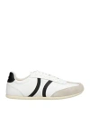 Celine White Calfskin Sneakers With Suede Inserts For Men In White