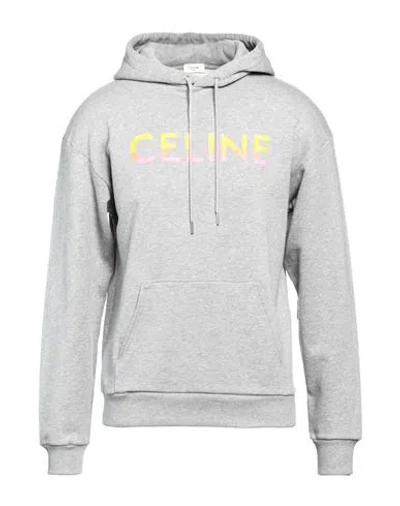 Celine Man Sweatshirt Light Grey Size Xs Cotton, Elastane In Grey