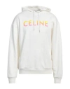 Celine Man Sweatshirt White Size L Cotton, Elastane