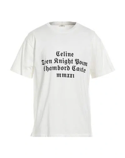 Celine Man T-shirt Ivory Size Xl Cotton In White