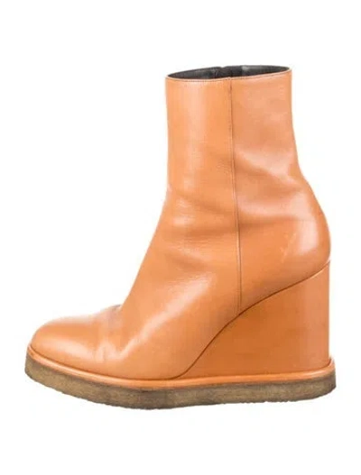 Pre-owned Celine Manon Leather Boots In Orange