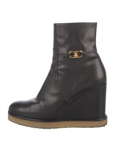 Pre-owned Celine Manon Triomphe Boots In Black