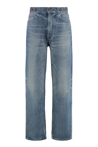 Celine Margaret 5-pocket Straight-leg Jeans In Blue