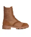 Celine Margaret Boot In Nylon And Suede Calfskin In Brown