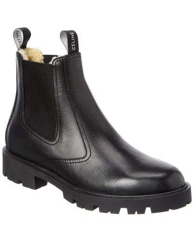 Celine Margaret Leather Boot In Black