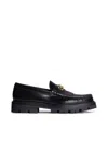 Celine Margaret Loafer With Triomphe Chain In Shiny Bull In Black