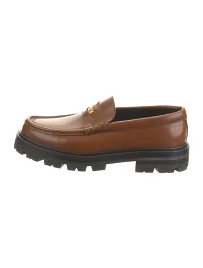 Pre-owned Celine Margaret Loafers Triomphe Loafers In Brown