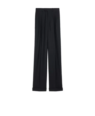 Celine Margaret Wool Gabardine Trousers In Black