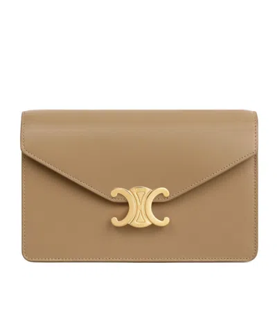 Celine Margo Chain Shoulder Bag In Brown