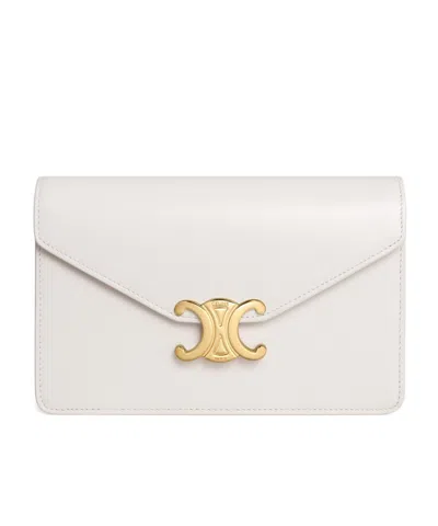 Celine Margo Flip Shoulder Bag In White