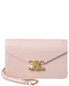 Celine Margo Leather Wallet On Chain In Brown