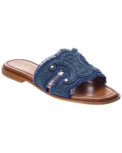 Celine Marina Denim Mule In Blue