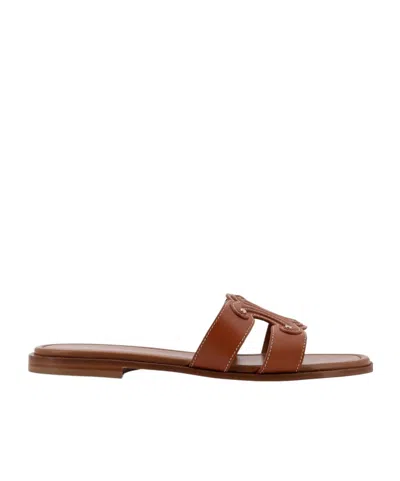 Celine Marina Mule In Calfskin In Brown