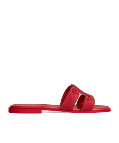 Celine Marina Triomphe Mule In Suede Calfskin In Multi