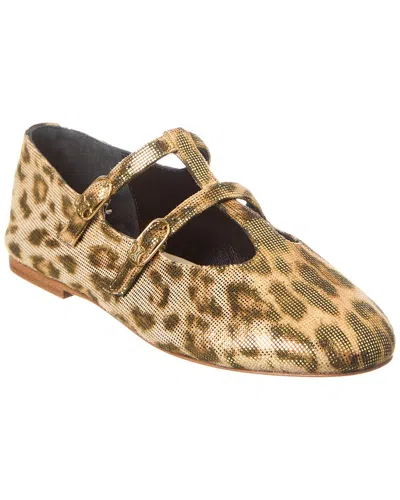 Celine Mary Jane Ballerina Flat In Gold