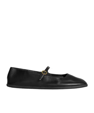 Celine Mary Jane Flats In Black