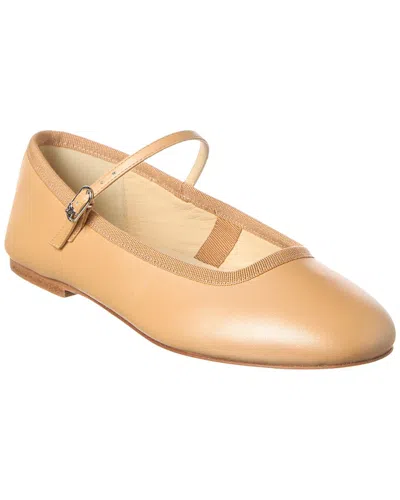 Celine Mary Jane Leather Ballerina Flat In Brown