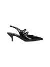 Celine Women Judy Leather Double Strap Mary Jane Slingback In Black