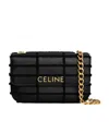Celine Matelasse Monochrome Chain Padded Shoulder Bag In Black