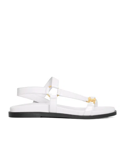 Celine Maud Sandal With Triomphe In Calfskin In White