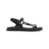 Celine Maud Triomphe Leather Sandal In Black