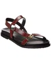 Celine Maud Triomphe Leather Sandal In Red