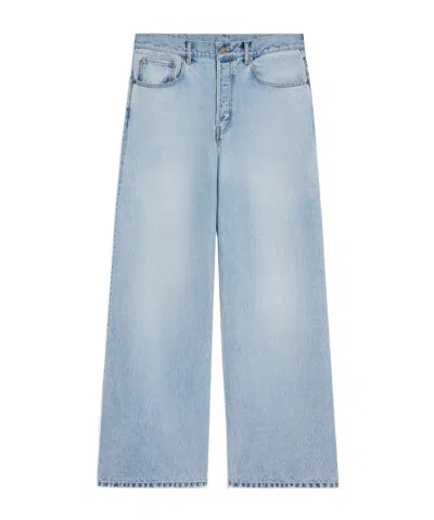 Celine Max Jeans In Cotton Denim In Blue