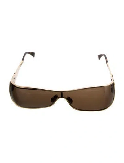 Pre-owned Celine Maxi Metal Triomphe Signature Logo Sunglasses In Black