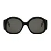 Celine Maxi Triomphe 54mm Round Sunglasses In Black