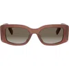 Celine Maxi Triomphe 53mm Gradient Rectangular Sunglasses In Pink
