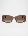 Celine Maxi Triomphe 53mm Gradient Rectangular Sunglasses In Brown