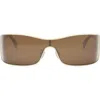 Celine Maxi Triomphe 54mm Mask Sunglasses In Shiny Endura Gold / Brown