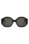 Celine Maxi Triomphe 54mm Round Sunglasses In Nero