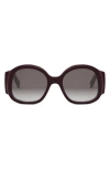 Celine Maxi Triomphe 54mm Round Sunglasses In Marrone