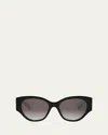 Celine Maxi Triomphe Acetate Butterfly Sunglasses In Black