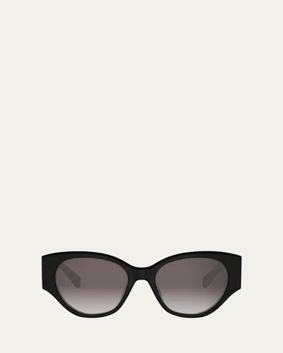 Celine Maxi Triomphe Acetate Butterfly Sunglasses In Black