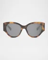 Celine Maxi Triomphe Acetate Butterfly Sunglasses In Brown