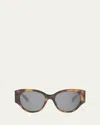 Celine Maxi Triomphe Acetate Butterfly Sunglasses In Brown