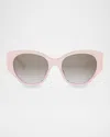 Celine Maxi Triomphe Acetate Butterfly Sunglasses In Pink