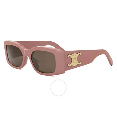 CELINE CELINE MAXI TRIOMPHE BROWN SQUARE LADIES SUNGLASSES CL40282U 72E 53