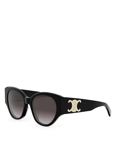 Celine Maxi Triomphe Butterfly Sunglasses, 55mm In Black