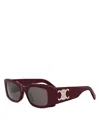 Celine Triomphe 53mm Rectangular Sunglasses In Burgundy