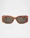 Celine Maxi Triomphe Rectangle Sunglasses In Brown