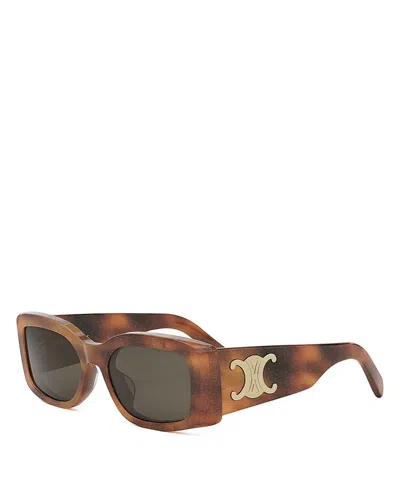 CELINE MAXI TRIOMPHE RECTANGULAR SUNGLASSES, 53MM