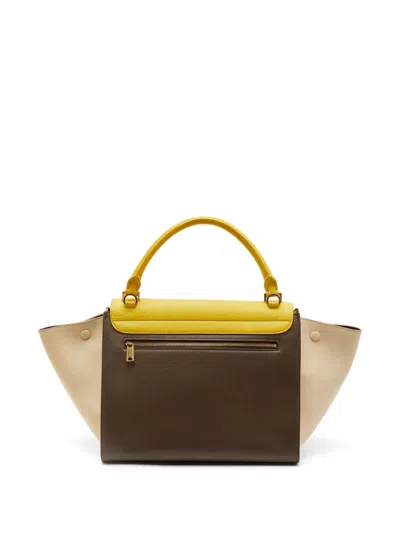 Pre-owned Celine Medium 2014  Trapeze Leather Top Handle Hag In Brown
